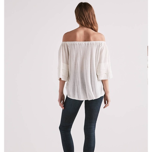 Lucky Brand Cream off the shoulder top - Picture 3 of 4